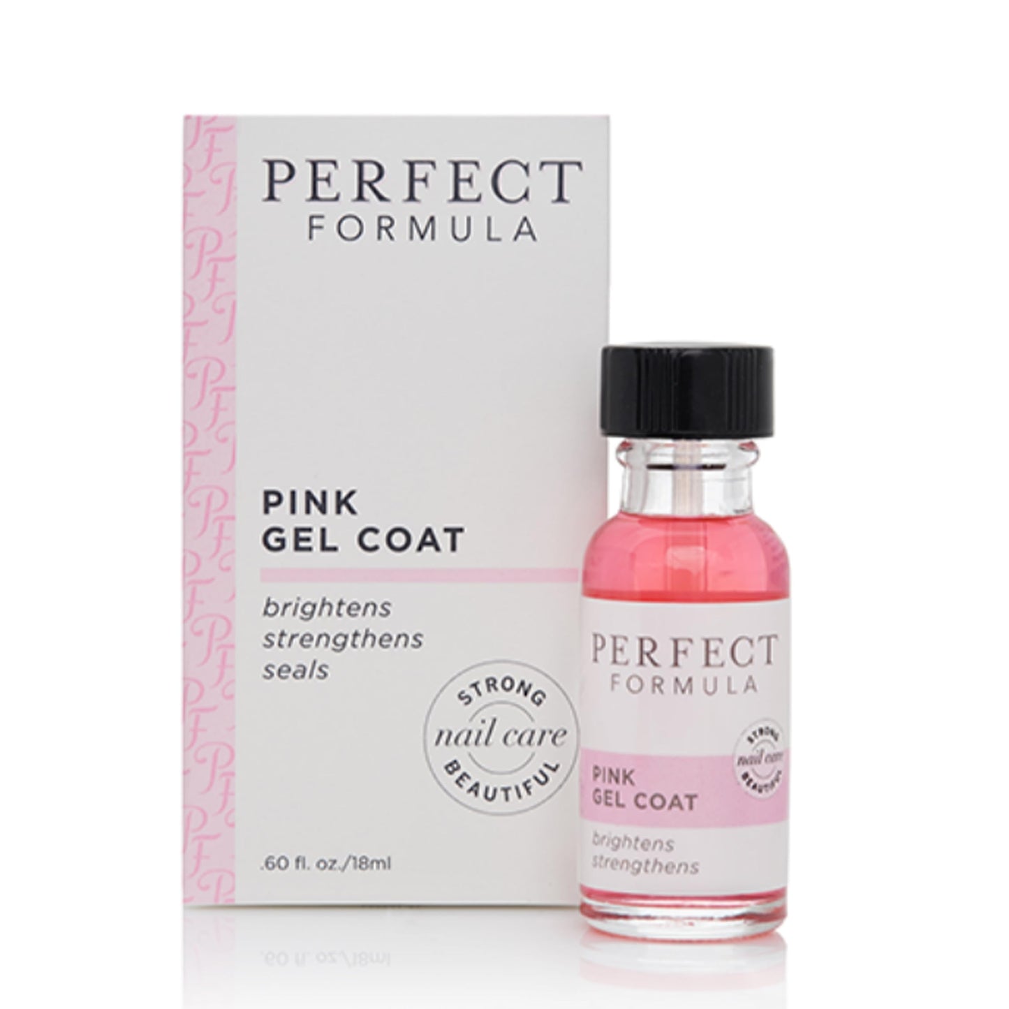 Perfect Formula Pink Gel Coat – Rosey Glow Nail Strengthener & Keratin Treatment, 0.6 oz - Protein-Rich, Glossy Pink