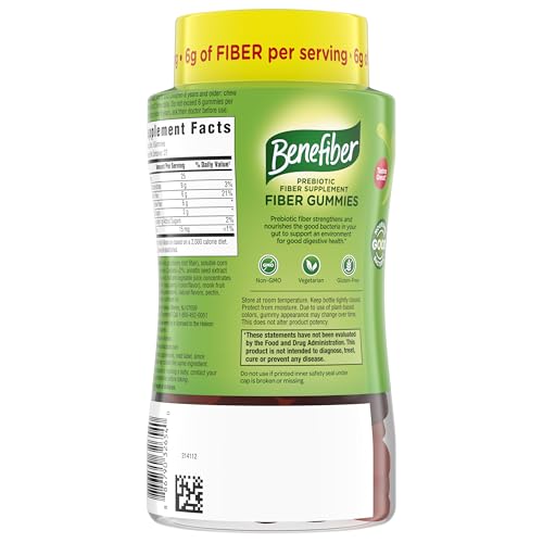 Benefiber Prebiotic Friendly Fiber Supplement Gummies for Digestive Health, Assorted Fruit Flavor - 81 Count