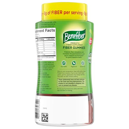 Benefiber Prebiotic Friendly Fiber Supplement Gummies for Digestive Health, Assorted Fruit Flavor - 81 Count