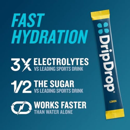 DripDrop Hydration Bold Variety Value Bundle Electrolyte Packets, 128 Count | Watermelon, Berry, Lemon, Orange; 3X Electrolytes, Vitamin C, Magnesium, Zinc; Single Serve Powder Drink Mix; Value Pack