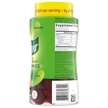 Benefiber Prebiotic Friendly Fiber Supplement Gummies for Digestive Health, Assorted Fruit Flavor - 81 Count