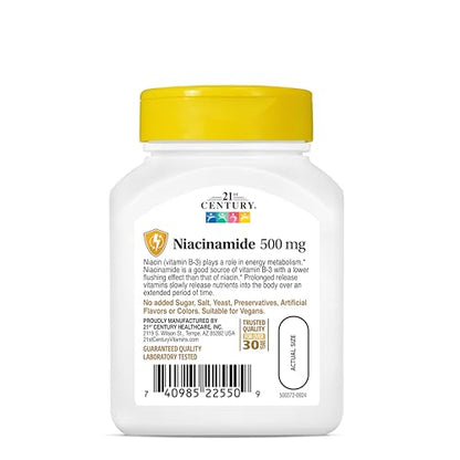 21st Century Niacinamide 500 mg Prolonged Release Tablets, 110 Count