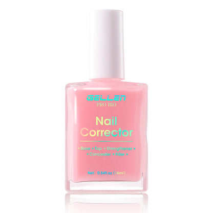 GELLEN PRO BIO Nail Strengthener and Growth, Clear Tinted Pink 5-In-1 One Stop Nail Polish Corrector Treatment | Fortify, Hydrate, Conceal, Smooth, Repair for Damaged, Dry, Uneven, Yellow Nails