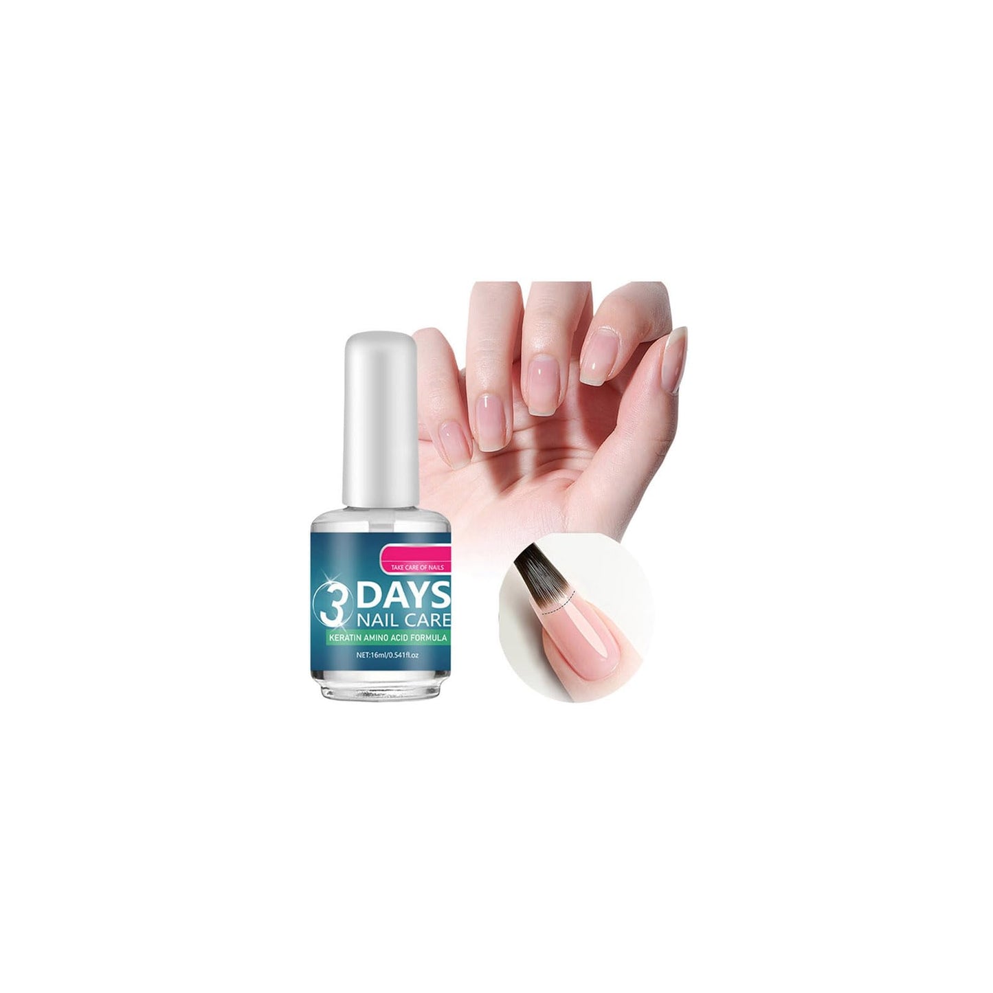 Nail Strengthener Polish, Keratin Nail Treatment for Thin Weak & Damaged Nails, Clear Nail Polish Solution Deep Moisturizer and Smoother Nail Care