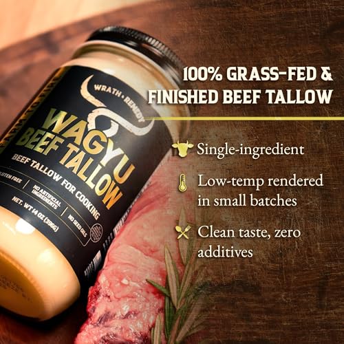 Wrath & Remedy Organic Beef Tallow for Skin - 4 OZ (Lavender) & Wagyu Beef Tallow for Cooking (14 oz)