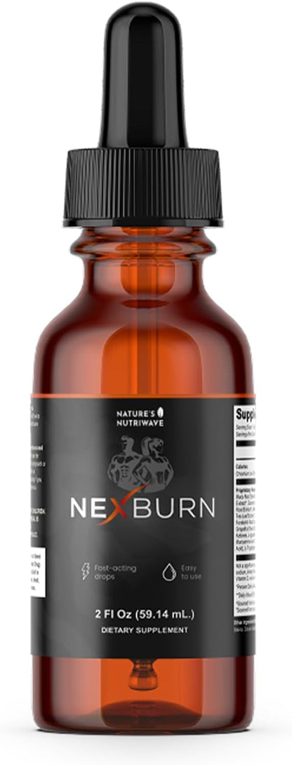 Nexburn Drops – Green Tea, Ginseng & Maca Root – 2 fl oz, 1 Month Supply | Green Tea, Ginseng, Maca Root, African Mango & Chromium | Non-GMO, Made in USA | Take by dropper, daily drops