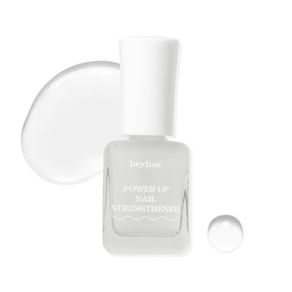 Heyhae Power Up Nail Strengthener 0.23 fl.oz | Daily Nourishment Care for Damaged Weak Splitting Clear Shine Keratin Recovery
