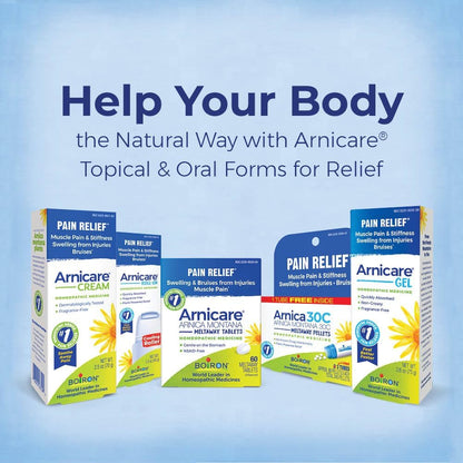 Boiron Arnicare Gel 4.2 oz (Twin Pack) for Joint Pain Relief, Muscle Pain, Muscle Soreness, and Swelling from Bruises or Injury - Non-Greasy and Fragrance-Free Arnica