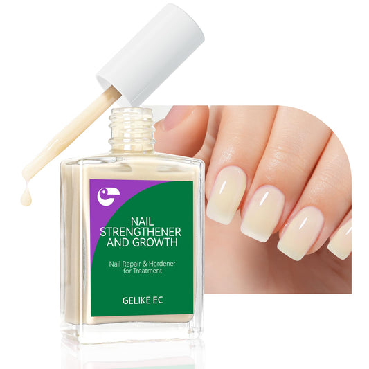 gelike ec Nail Hardener and Strengthener Polish: Milky Apricot Ridge Filler for Peeling Weak Nails Fast Dry Nail Growth Treatment Long Lasting