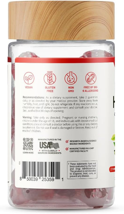 Snap Supplements Heart Health Gummies, CoQ10, Sugar-Free, 60 Vegan Gummies | Blood Circulation Supplements, Heart Health Supplements, Blood Flow Supplement, Gluten-Free, Non-GMO, Grapeseed, Blueberry