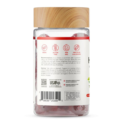 Snap Supplements Heart Health Gummies, CoQ10, Sugar-Free, 60 Vegan Gummies | Blood Circulation Supplements, Heart Health Supplements, Blood Flow Supplement, Gluten-Free, Non-GMO, Grapeseed, Blueberry