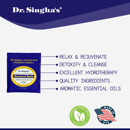 Dr. Singha's Mustard Bath Soak – Aromatherapy Bath Salts with Mustard Seed & Essential Oils for Muscle Relaxation, Stress Relief & Soothing – Epsom Salt Alternative, 16 oz