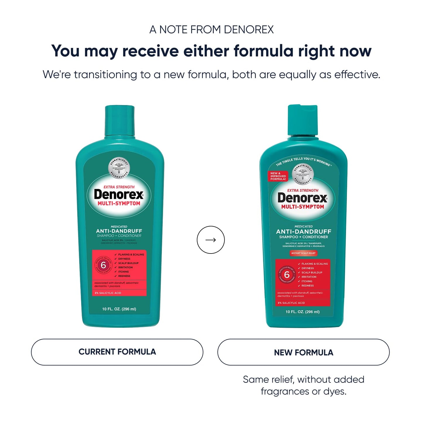 Denorex Extra Strength Multi-Symptom Anti Dandruff Shampoo & Conditioner Treatment, 3% Salicylic Acid Helps Relieve Moderate Symptoms of Dandruff