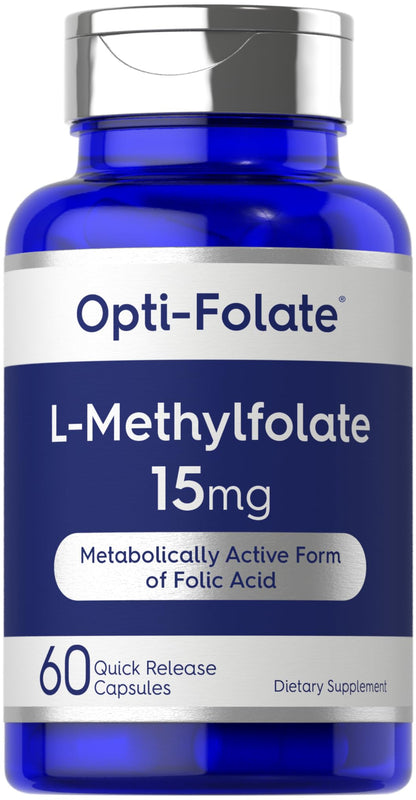 Carlyle L Methylfolate 15mg | 120 Capsules | Value Size | Max Potency | Optimized and Activated | Non-GMO, Gluten Free Supplement | Methyl Folate, 5-MTHF | by Opti-Folate