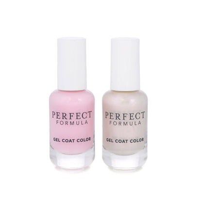 Perfect Formula Gel Coat Color Duo – Fresh Pink & Dazzle - Nail Strengthener & Keratin Repair Treatment, Protein-Rich, Glossy Gel Nail Polish for Damaged Nails,