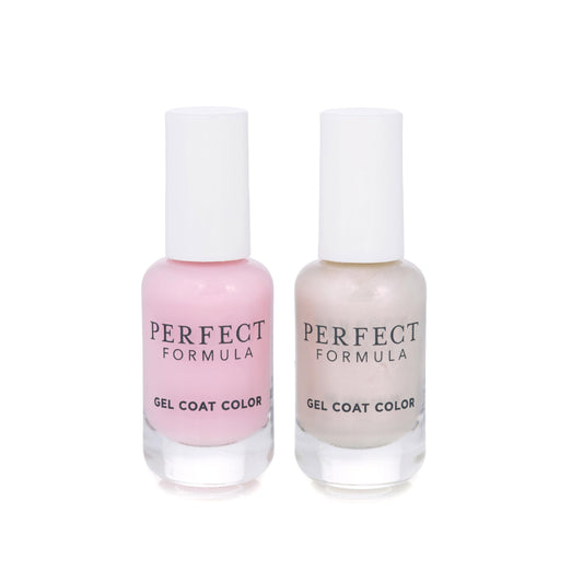 Perfect Formula Gel Coat Color Duo – Fresh Pink & Dazzle - Nail Strengthener & Keratin Repair Treatment, Protein-Rich, Glossy Gel Nail Polish for Damaged Nails,