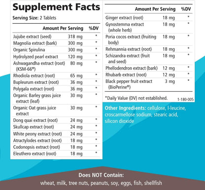 PURE ESSENCE LABS Stress Support System - Best Immune Support - Immunity Booster & Dietary Supplements - Headache & Stress Relief - Gives Natural Calm (60 Tablets)