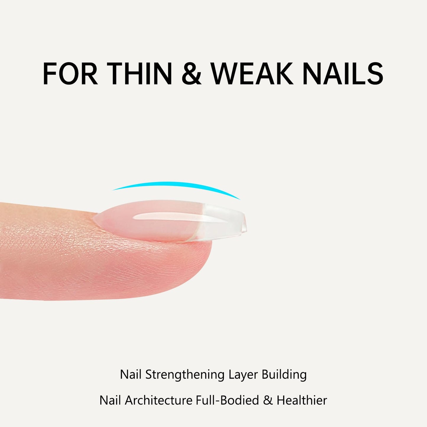 Love easy Clear Builder Gel for Nails, Soft Polish Thickness Strengthener Extender Apex Fast Leveling 28+ Days Chip Resistance Hypoallergenic & Odorless for Thin Weak (U V Nail Lamp Needed, pH 6.8)