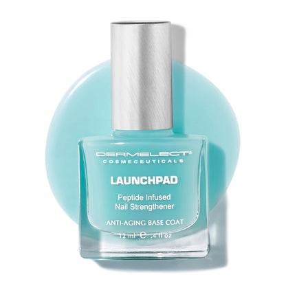 Dermelect Launchpad Nail Strengthener - Nailcare Base Coat with Keratin Protein Peptides, Strengthening, Hardening Protective Treatment for Weak, Thin, Brittle
