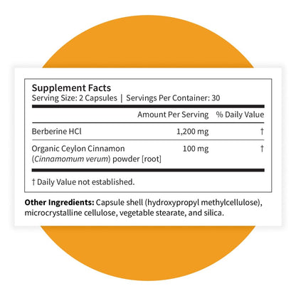 Pattern Wellness Berberine Supplement with Organic Ceylon Cinnamon – Supports Metabolic Balance & Circulatory Wellness – Non-GMO, Vegan – 60 Capsules