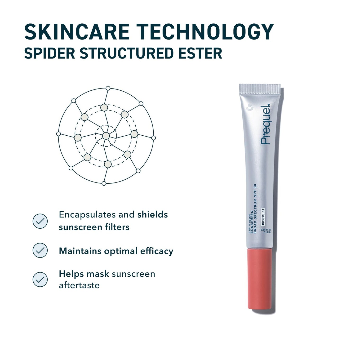 Prequel Skin Lip Visor, Tinted Lip Balm with SPF 30 PA+++. Rosedust, Mint Flavor, Rosy Nude Shade with Non-Sticky Finish