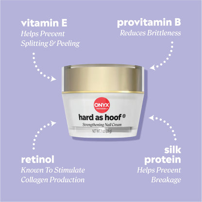 Onyx Professional Hard as Hoof Nail Strengthening Cream, Island Coconut Scent - Nail Growth and Conditioning Cuticle Cream Stops Splits, Chips