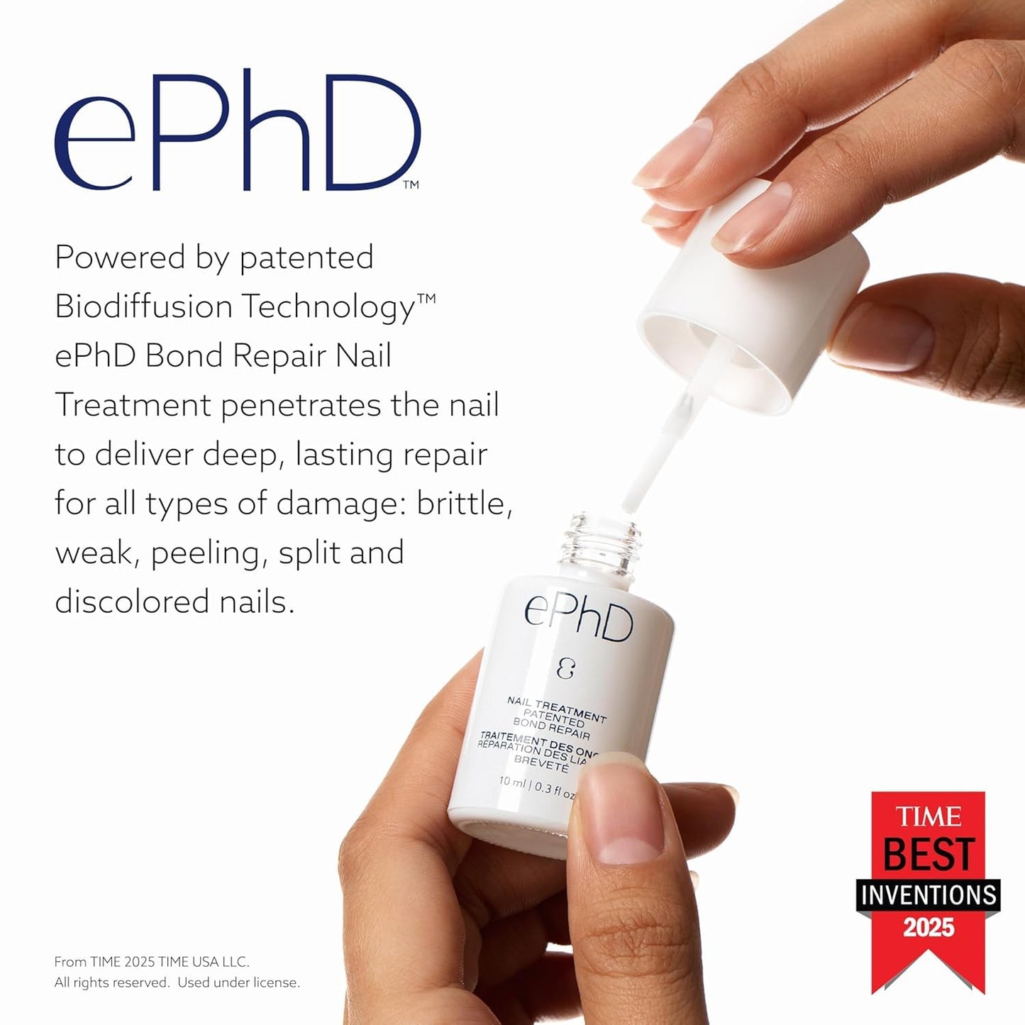 ePhD Bond Repair Nail Treatment, Nail Repair that Strengthens, Restores & Rebuilds Brittle Nails, Strengthens from Within, Formula for Damaged