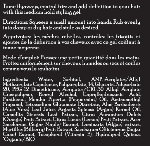 Brickell Men's Hair Styling Hair Gel For Men, All Day Hold for Glossy Style, With Argan Oil, Vitamin E, and Aloe, Scented, 2 Ounce