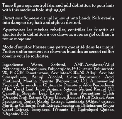 Brickell Men's Hair Styling Hair Gel For Men, All Day Hold for Glossy Style, With Argan Oil, Vitamin E, and Aloe, Scented, 2 Ounce