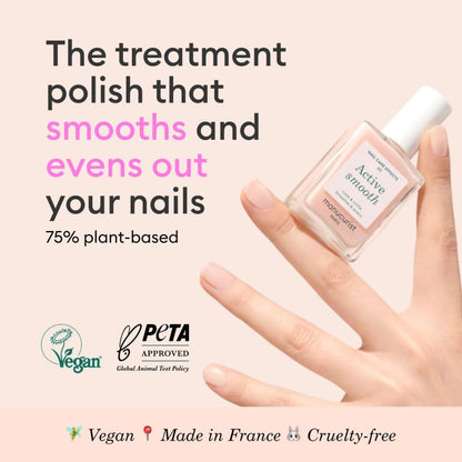 Manucurist Active Smooth 00 Nail Concealer Polish & Care - 2 in 1 Nude Nail Polish : Nail Strengthener and Growth - No Lamp