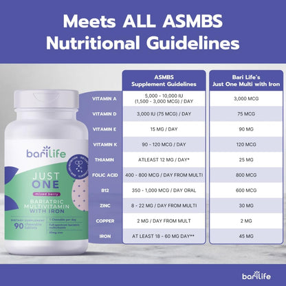Bari Life Post-Op, Gastric Sleeve, Gastric Bypass Vitamin and Supplement Starter Kit (Fruit Punch)