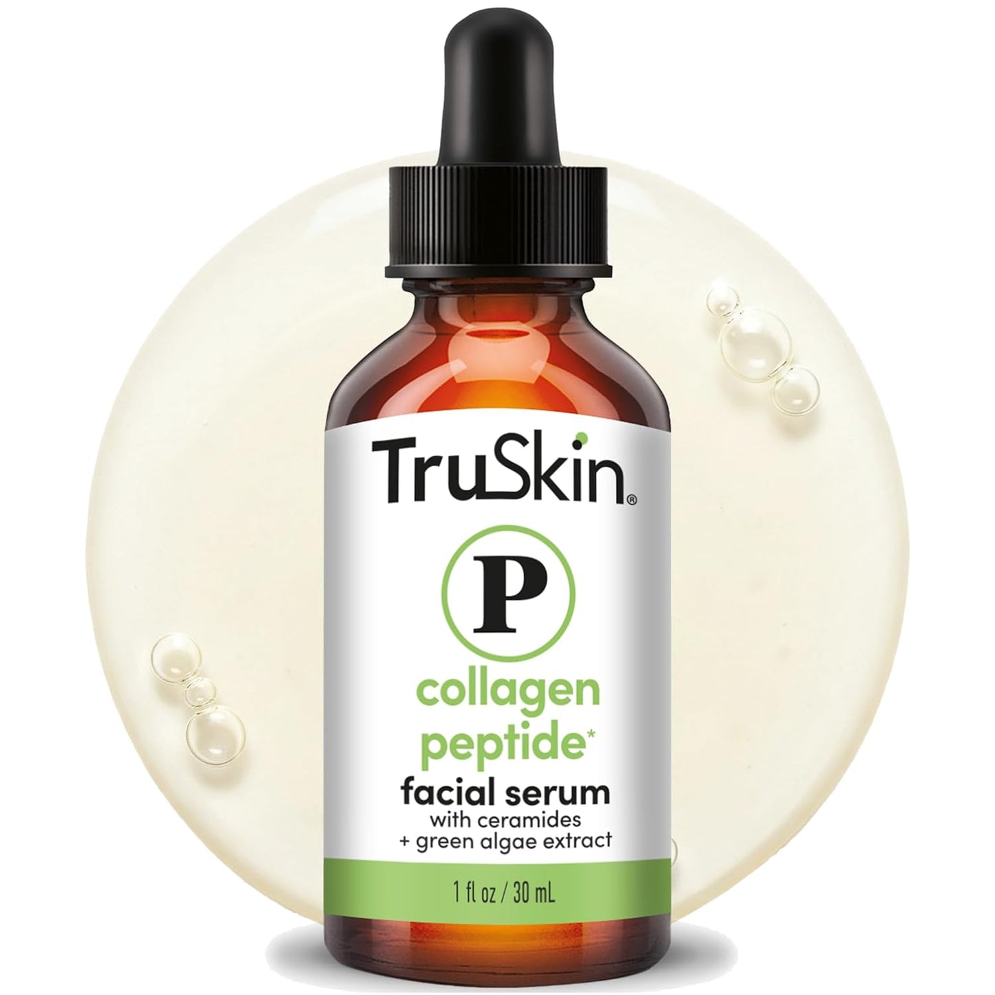 TruSkin Peptide Serum for Face with Tripeptide-29 & Ceramides, 1 fl oz | Multi-peptide formula with Ceramides helps support collagen, skin barrier & firmer-looking skin for smoother texture