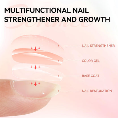 Bevimee Nail Strengthener Natural Nails Hardener Extra Strong and Growth Nude Nail Repair Strengthening Polish Ridge