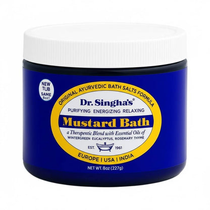 Dr. Singha's Mustard Bath Soak – Aromatherapy Bath Salts with Mustard Seed & Essential Oils for Muscle Relaxation, Stress Relief & Soothing – Epsom Salt Alternative, 16 oz