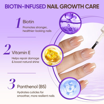 AOSILIAL Biotin Nail Growth Serum – Nail Strengthener for Weak, Brittle Nails – Nail & Cuticle Oil for Dry, Damaged Nails