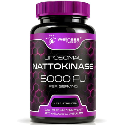 Nattokinase Supplement Capsules 5000 FU, Third-Party Tested Nattokinase – Enzymes from Japanese Natto – Daily Wellness Support – 120 Count (Pack of 1)