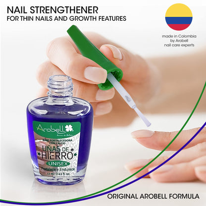 Arobell Nail Strengthener Iron Nails Nail Hardener for Damaged & Brittle Nails Clear Nail Polish for Growth & Protection