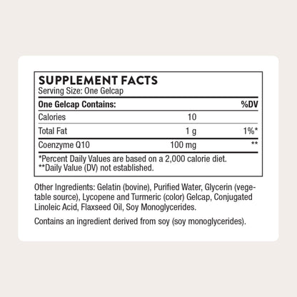 THORNE - CoQ10 - 100mg Optimally Absorbed Ubiquinone Supplement - Supports Heart Health, Brain Function, Cellular Energy Production & Healthy Aging* - Third-Party Certified - Gluten-Free - 60 Softgels THORNE buy supplements Au