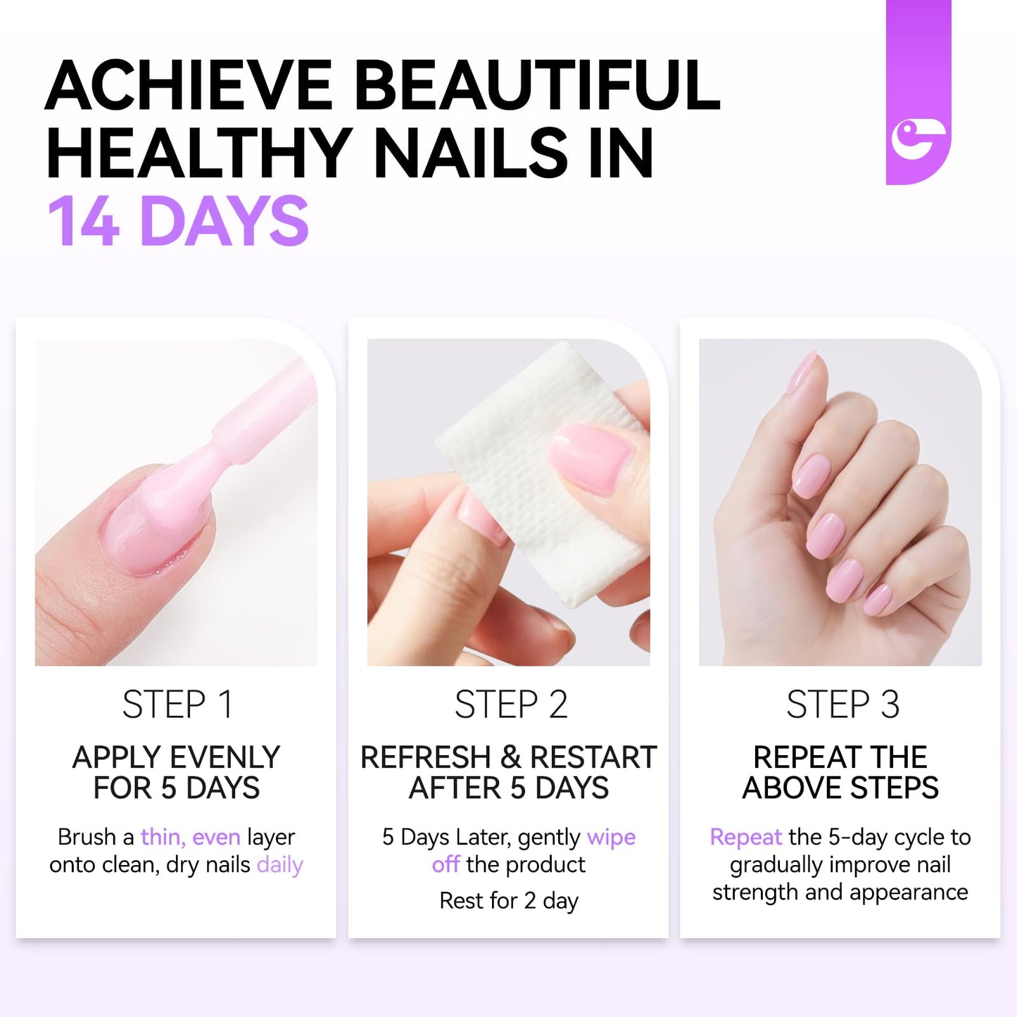 gelike ec Nail Hardener and Strengthener Polish: Milky Apricot Ridge Filler for Peeling Weak Nails Fast Dry Nail Growth Treatment Long Lasting