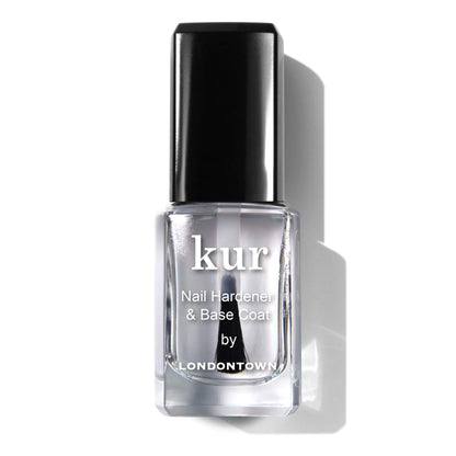 LONDONTOWN Nail Hardener & Base Coat – 2-in-1 Strengthening Treatment for Weak Brittle Nails, Biotin-Infused Nail Strengthener, Anti-Breakage Base Coat for Long Healthy Nails, 0.40 fl oz
