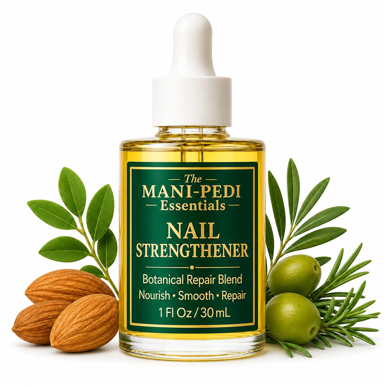 TMPE Nail Strengthener Oil for damaged, brittle nails. Keratin Repair Blend with nourishiment of Jojoba, Almond & Tea-Tree Oils