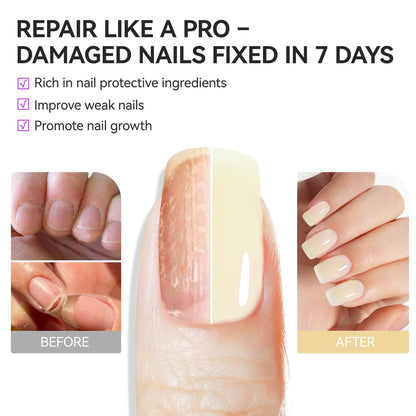 gelike ec Nail Hardener and Strengthener Polish: Milky Apricot Ridge Filler for Peeling Weak Nails Fast Dry Nail Growth Treatment Long Lasting