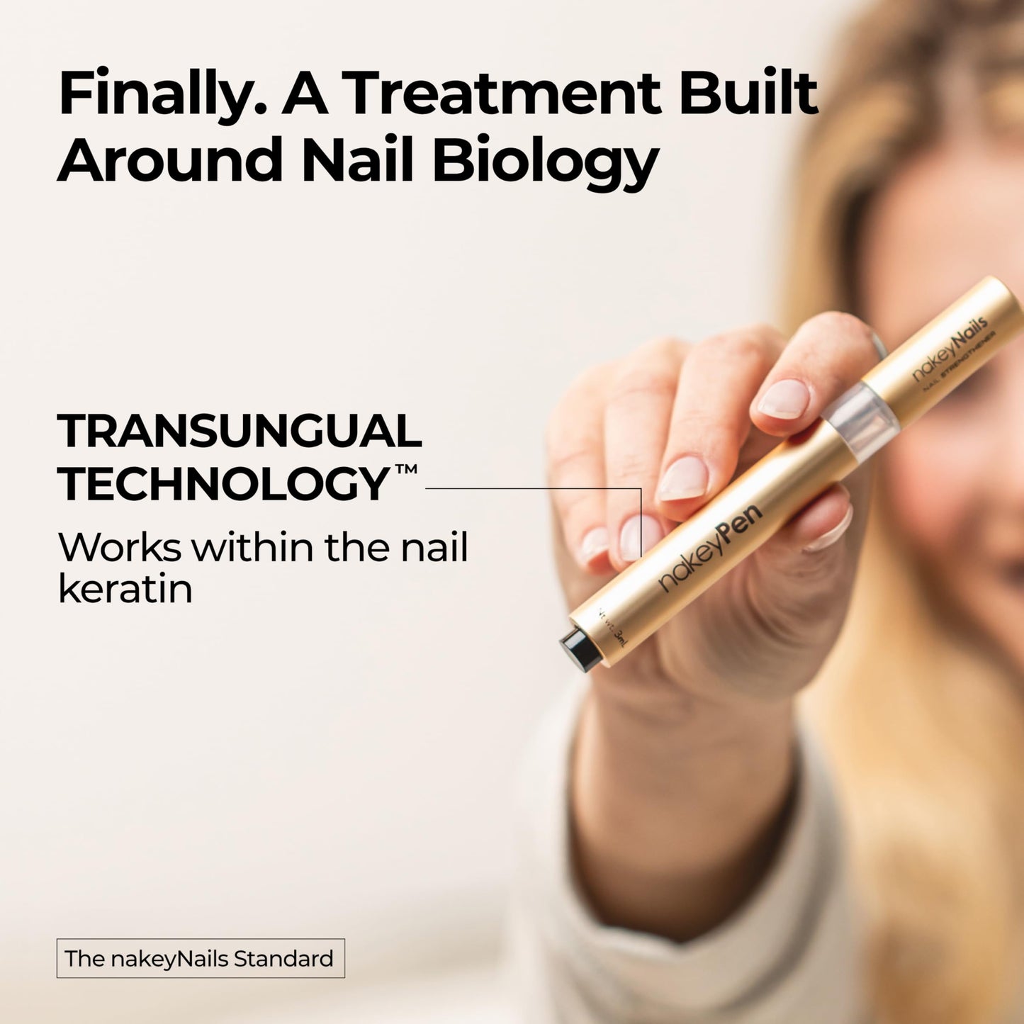 Fast Absorbing Nail Strengthening Serum for Damaged, Brittle & Thin Nails — Post-Acrylic & Gel Damage Treatment with Keratin, Peptides, Hyaluronic Acid & Niacinamide — 45-Day Supply by nakeyNails