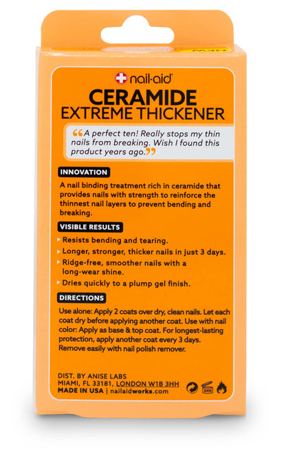 NAIL-AID Ceramide Extreme Thickener + Gel Top Coat, Clear, 2 Count
