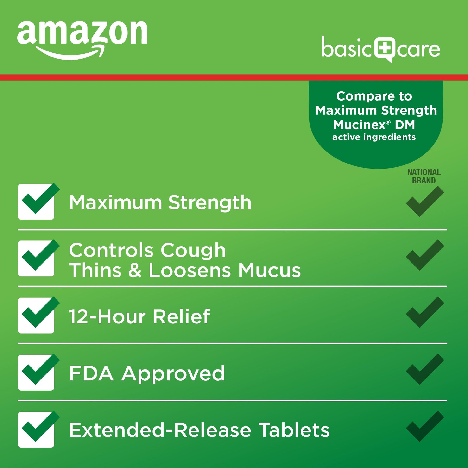 Amazon Basic Care Maximum Strength Mucus DM, Expectorant and Cough Suppressant Extended-Release Tablets, 42 Count Amazon Basic Care buy supplements Au