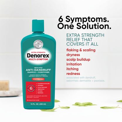 Denorex Extra Strength Multi-Symptom Anti Dandruff Shampoo & Conditioner Treatment, 3% Salicylic Acid Helps Relieve Moderate Symptoms of Dandruff