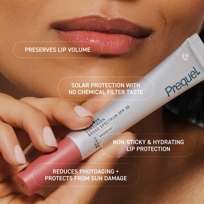 Prequel Skin Lip Visor, Tinted Lip Balm with SPF 30 PA+++. Rosedust, Mint Flavor, Rosy Nude Shade with Non-Sticky Finish