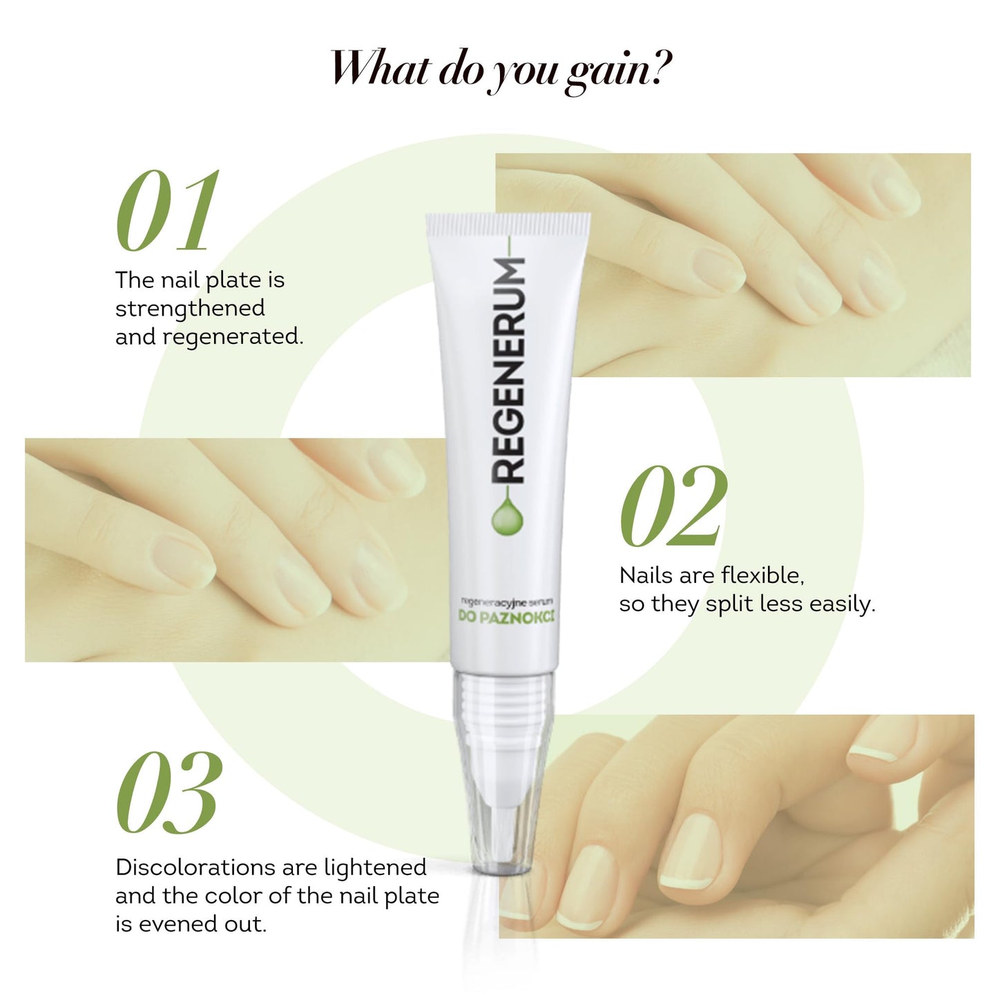 Regenerum - Regenerating Nail Serum - Strengthens, Nourishes, Protects, Reduces Discoloration, Softens Cuticles and Promotes Healthy Growth - 5ml