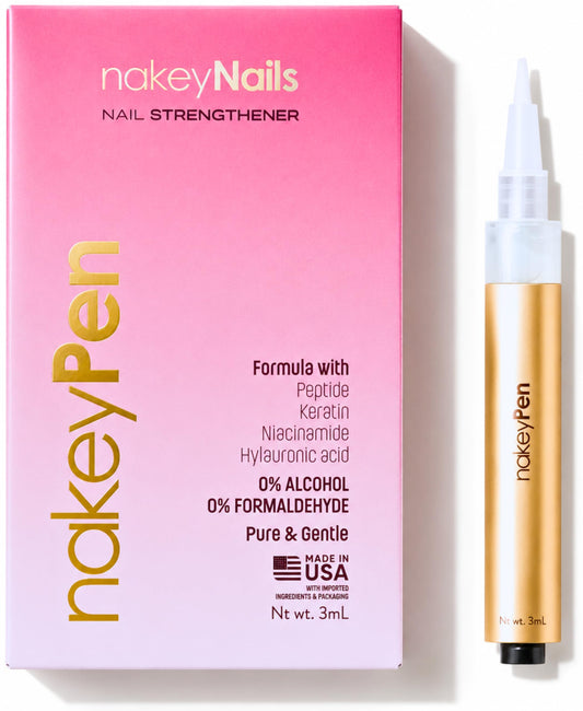 Fast Absorbing Nail Strengthening Serum for Damaged, Brittle & Thin Nails — Post-Acrylic & Gel Damage Treatment with Keratin, Peptides, Hyaluronic Acid & Niacinamide — 45-Day Supply by nakeyNails