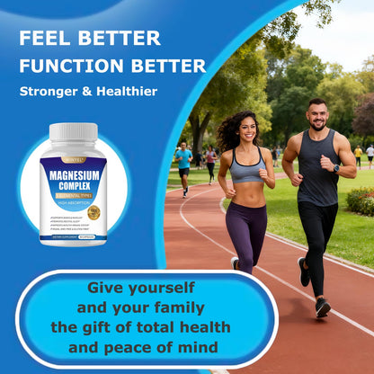 Magnesium Complex Supplement 8 Elemental 1000mg | Magnesium Supplement with Glycinate, Malate, Citrate | Sleep, Relaxation, Bone & Muscle | Vegan 90 Capsules WINYEL buy supplements Au